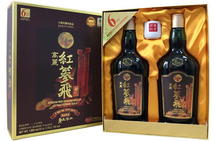 Nước Hồng sâm Nhung Hươu Linh Chi KGS hộp 2 chai x 750ml - Sản phẩm sức khỏe từ KGS