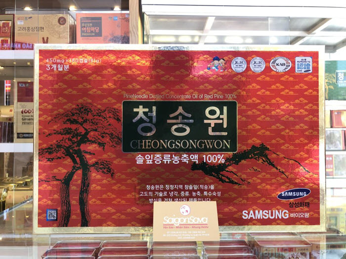 Tinh dầu thông đỏ cao cấp CheongSongWon SamSung 180 viên - Hộp đỏ