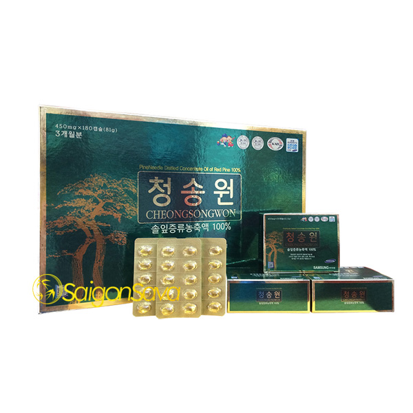 Tinh dầu thông đỏ Hàn Quốc Cheongsongwon 180 viên - Hộp xanh