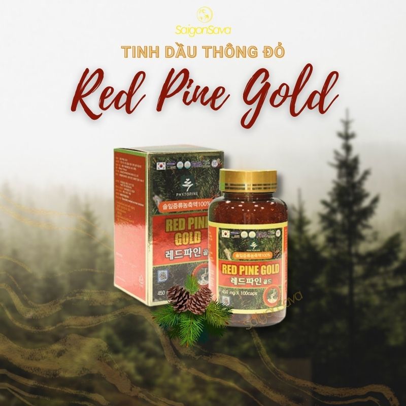 tinh dầu thông đỏ red pine gold 100 viên saigonsava